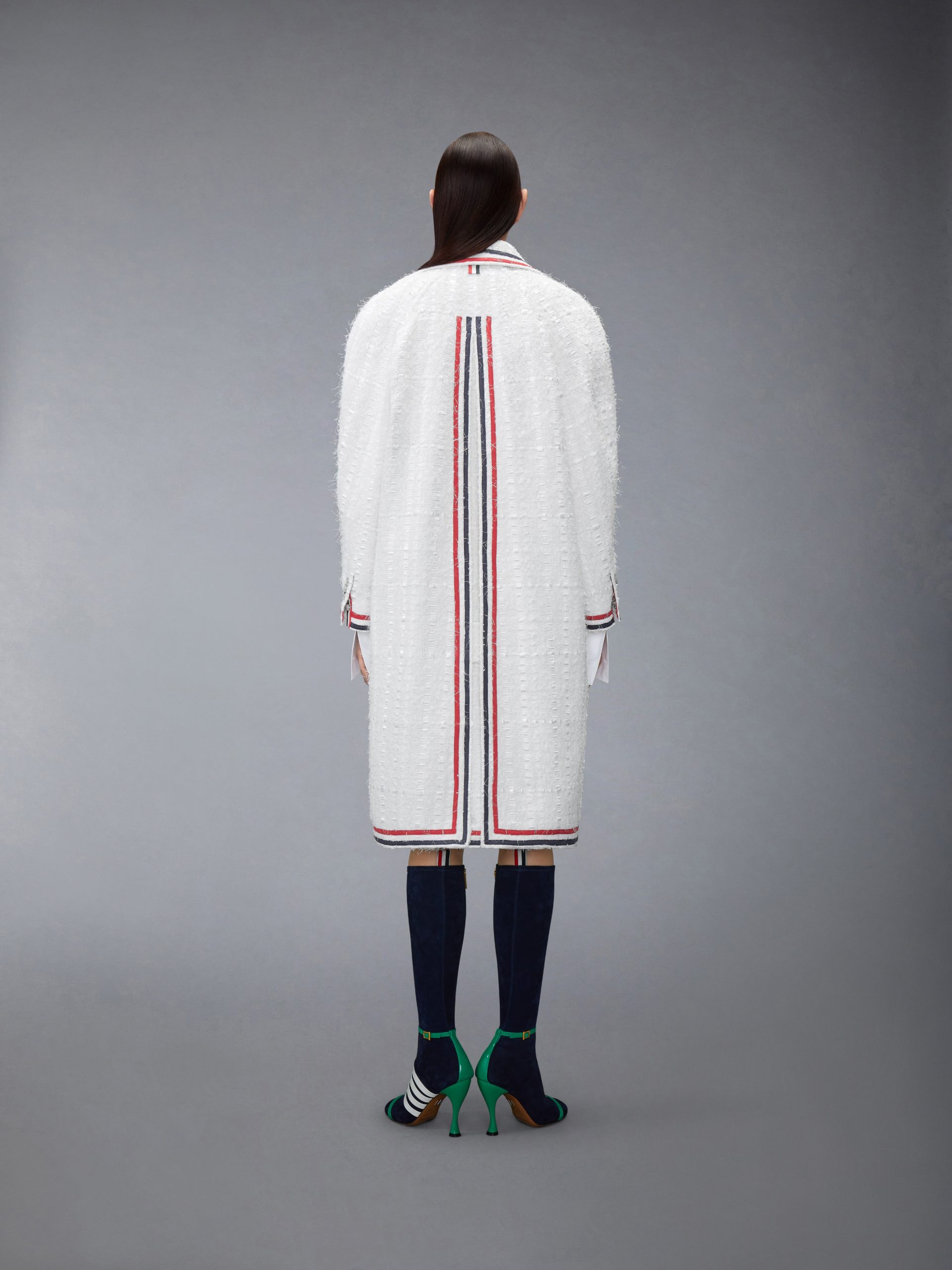 SATIN RIBBON TWEED RAGLAN COAT - Image 3