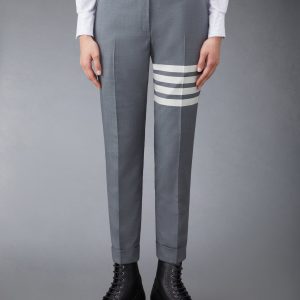 PLAIN WEAVE 4-BAR LOW RISE SKINNY TROUSERS