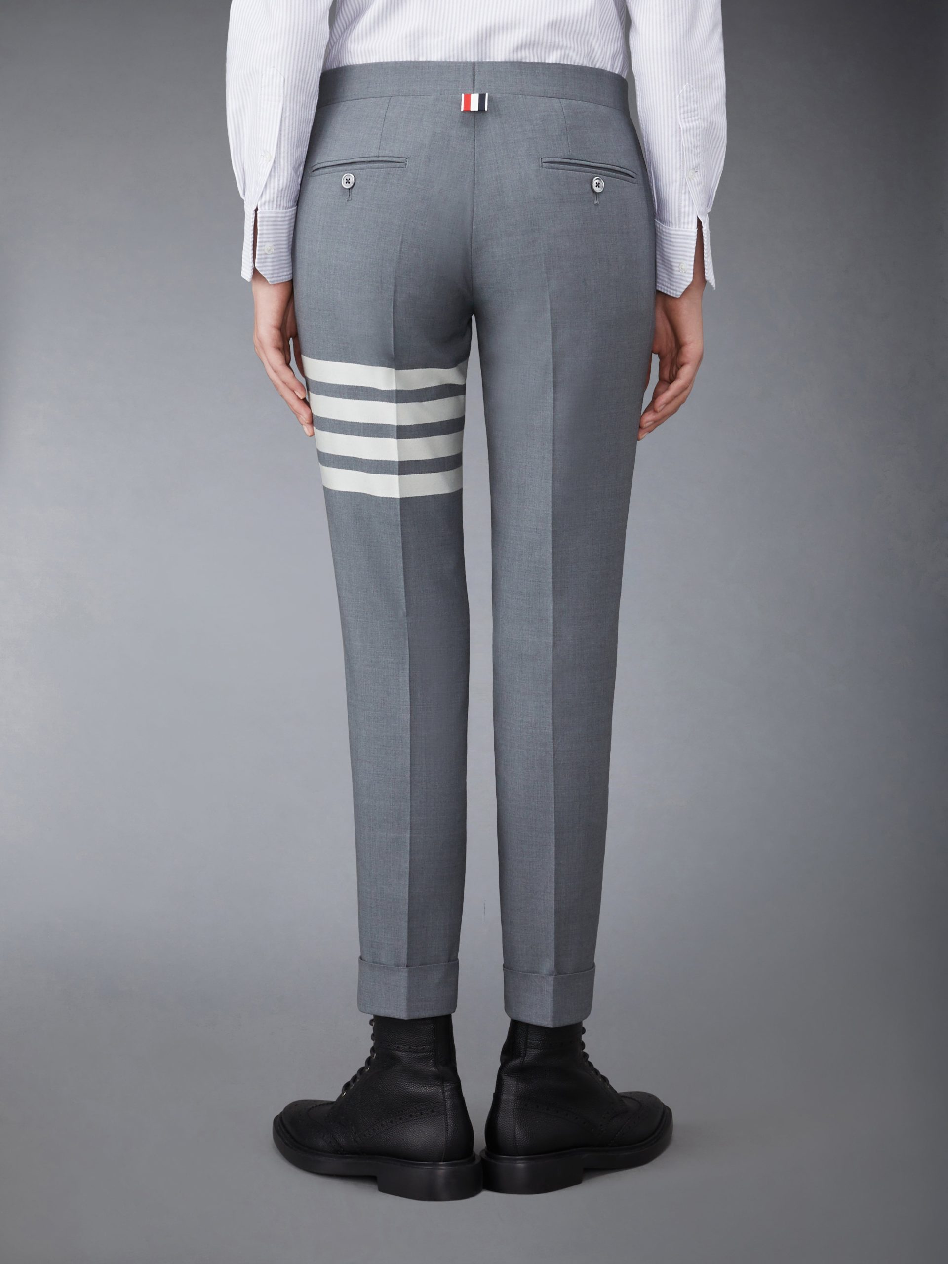 PLAIN WEAVE 4-BAR LOW RISE SKINNY TROUSERS - Image 2