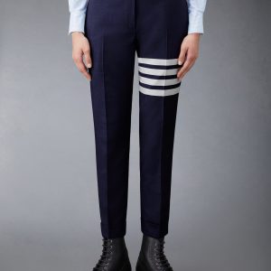 PLAIN WEAVE 4-BAR LOW RISE SKINNY TROUSERS