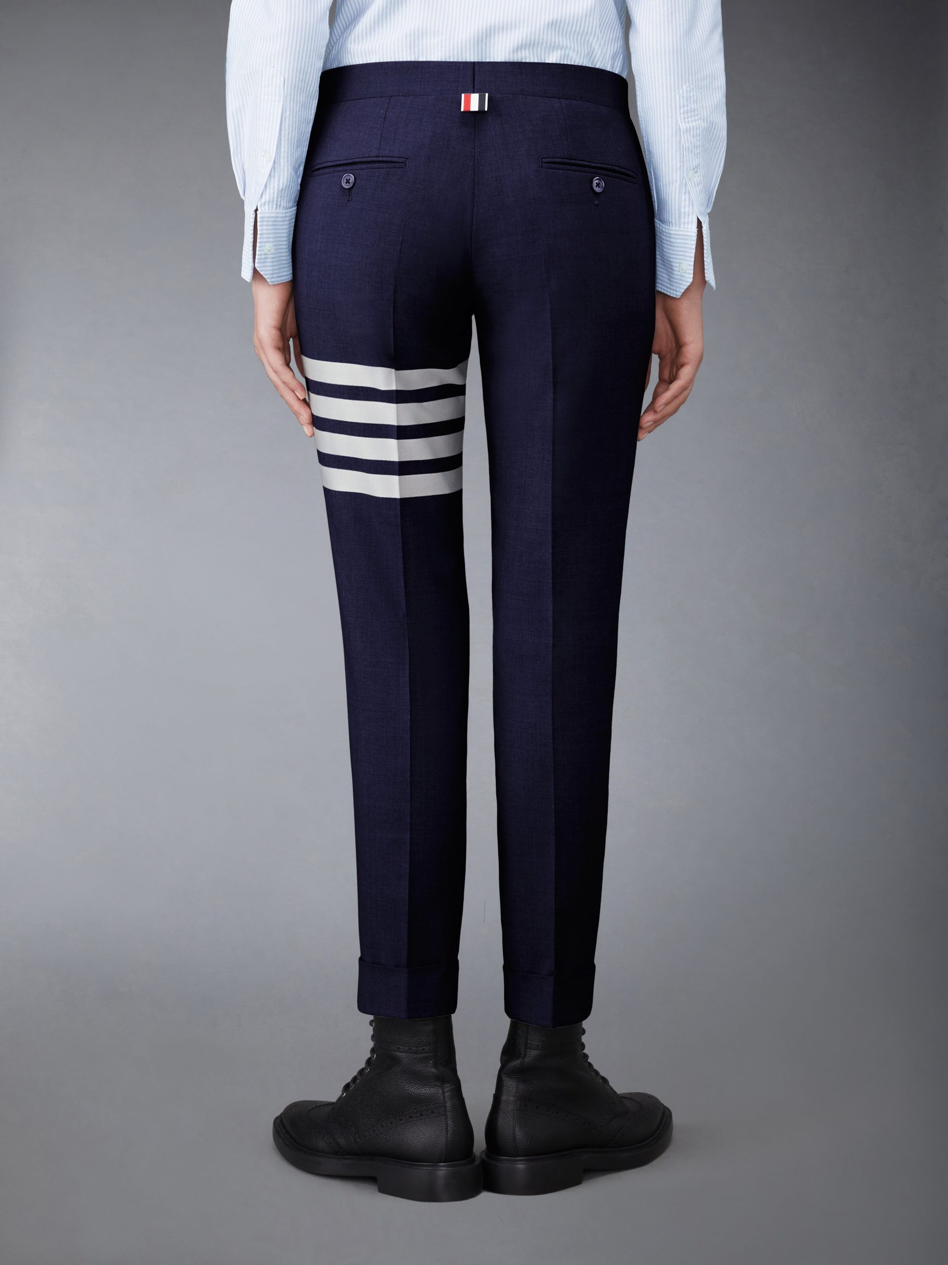 PLAIN WEAVE 4-BAR LOW RISE SKINNY TROUSERS - Image 2