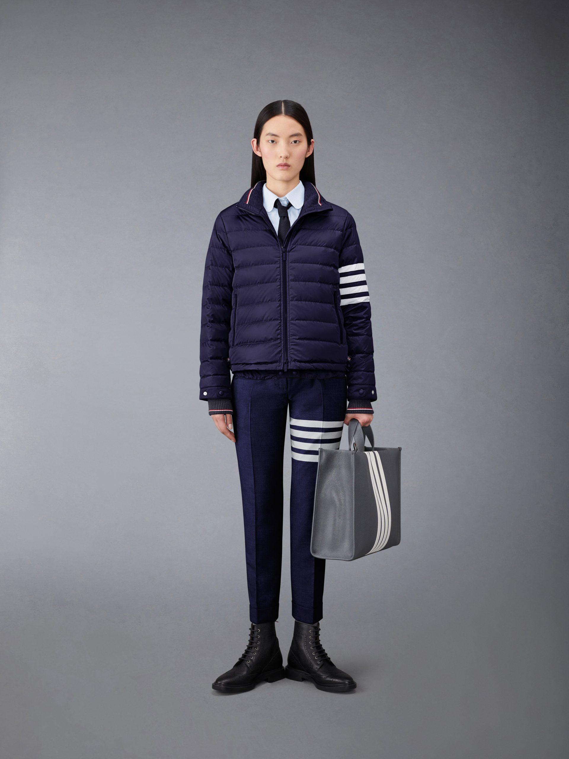 PLAIN WEAVE 4-BAR LOW RISE SKINNY TROUSERS - Image 3