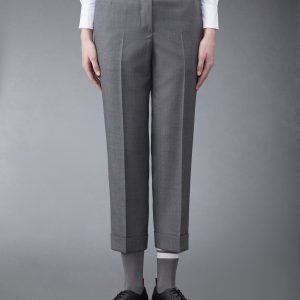 TWILL LOW RISE SLIM TROUSERS