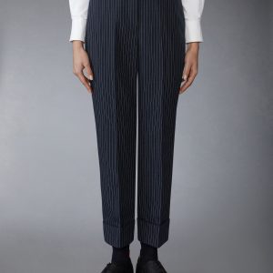 PINSTRIPE HIGH TWIST WOOL TROUSER