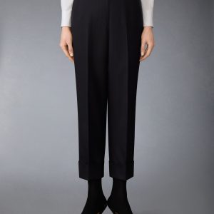 SUPER 120'S WOOL TWILL TUXEDO STRIPE TROUSER