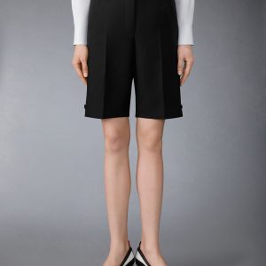 3-PLY WOOL MOHAIR BERMUDA SHORTS