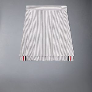 CHILDREN'S SEERSUCKER PLEATED MINI SKIRT