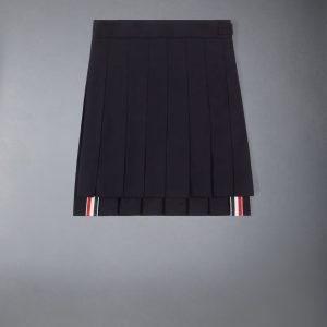 KID'S TWILL WOOL MINI PLEATED SKIRT