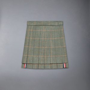 CHILDREN'S HERRINGBONE CHEVIOT TWEED PLEATED MINI SKIRT