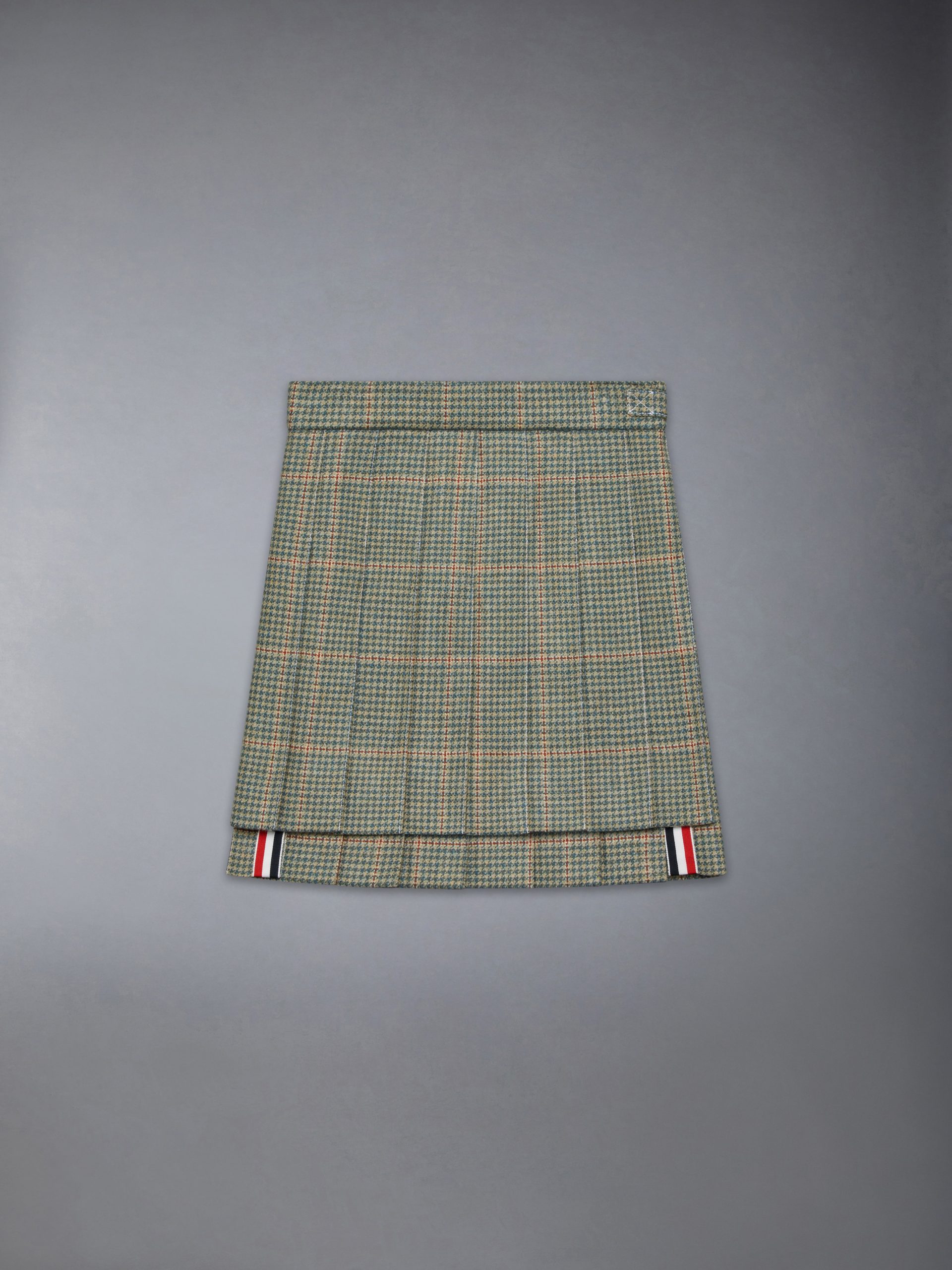 CHILDREN'S HERRINGBONE CHEVIOT TWEED PLEATED MINI SKIRT
