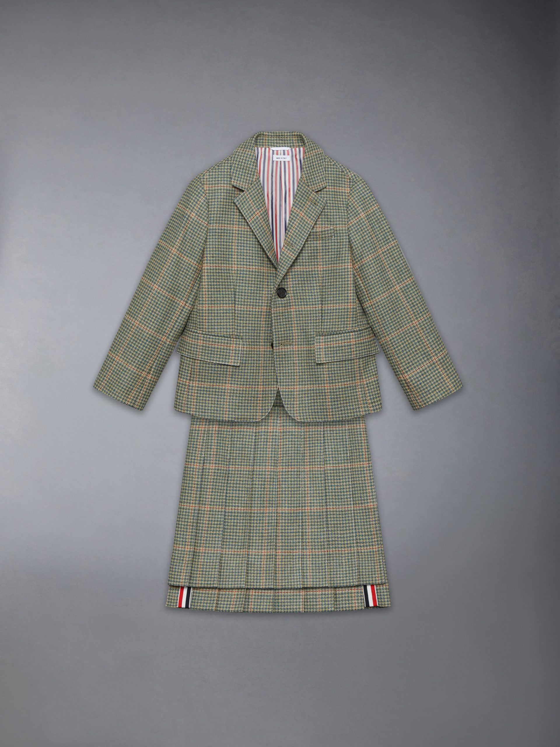 CHILDREN'S HERRINGBONE CHEVIOT TWEED PLEATED MINI SKIRT - Image 2