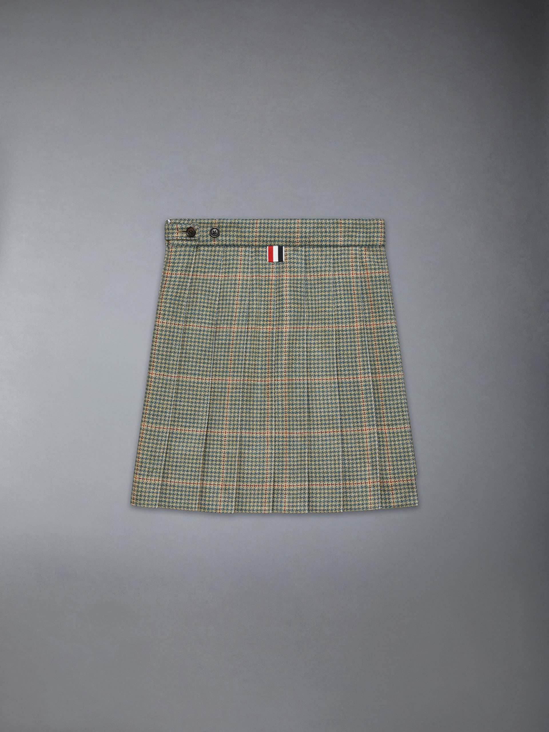 CHILDREN'S HERRINGBONE CHEVIOT TWEED PLEATED MINI SKIRT - Image 3