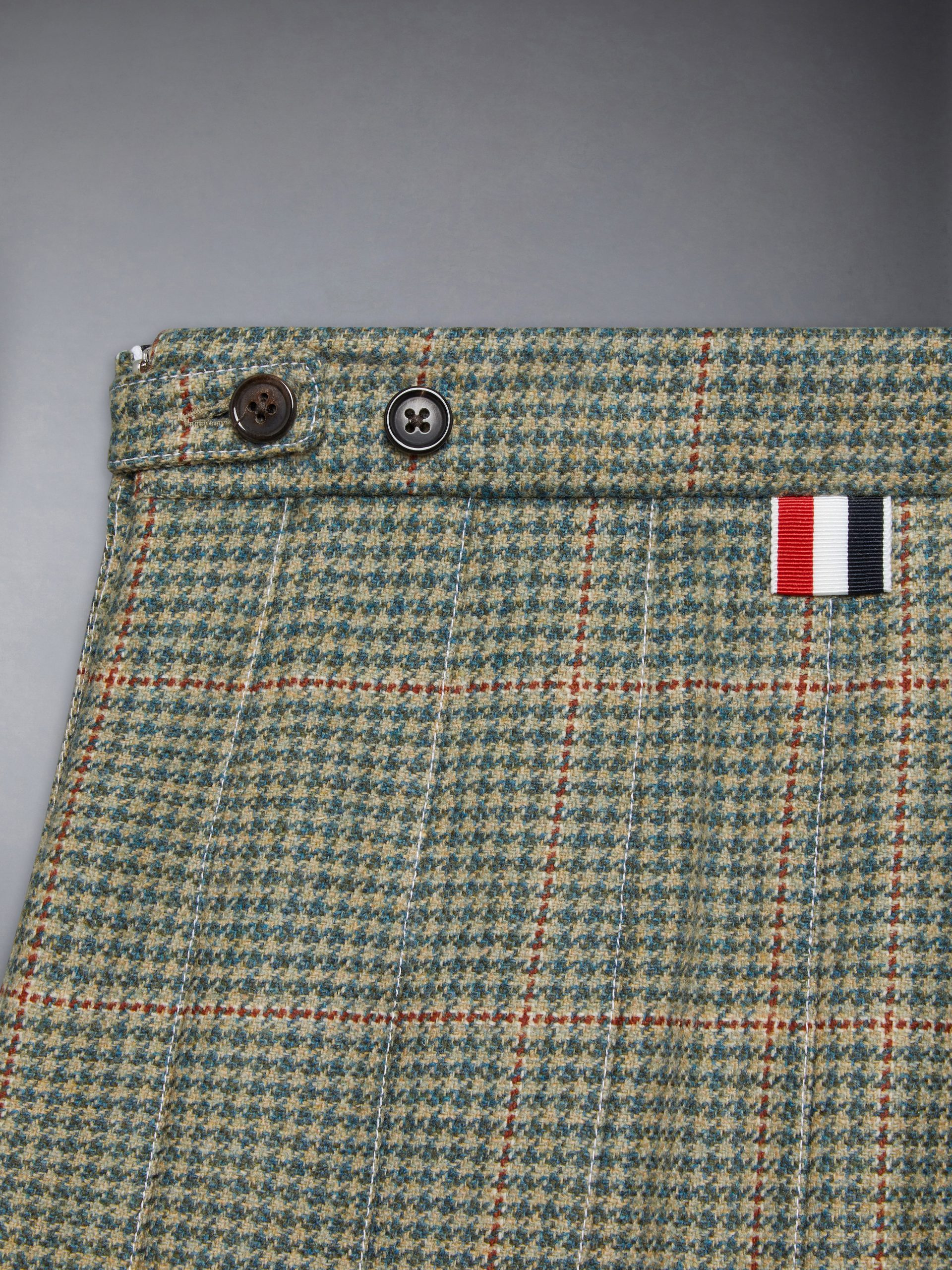 CHILDREN'S HERRINGBONE CHEVIOT TWEED PLEATED MINI SKIRT - Image 4