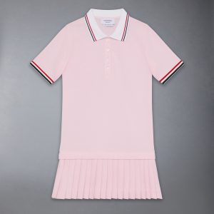 PIQUE PLEATED POLO DRESS