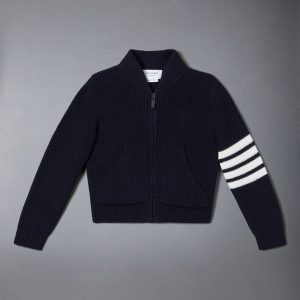 COTTON 4-BAR ZIP UP CARDIGAN