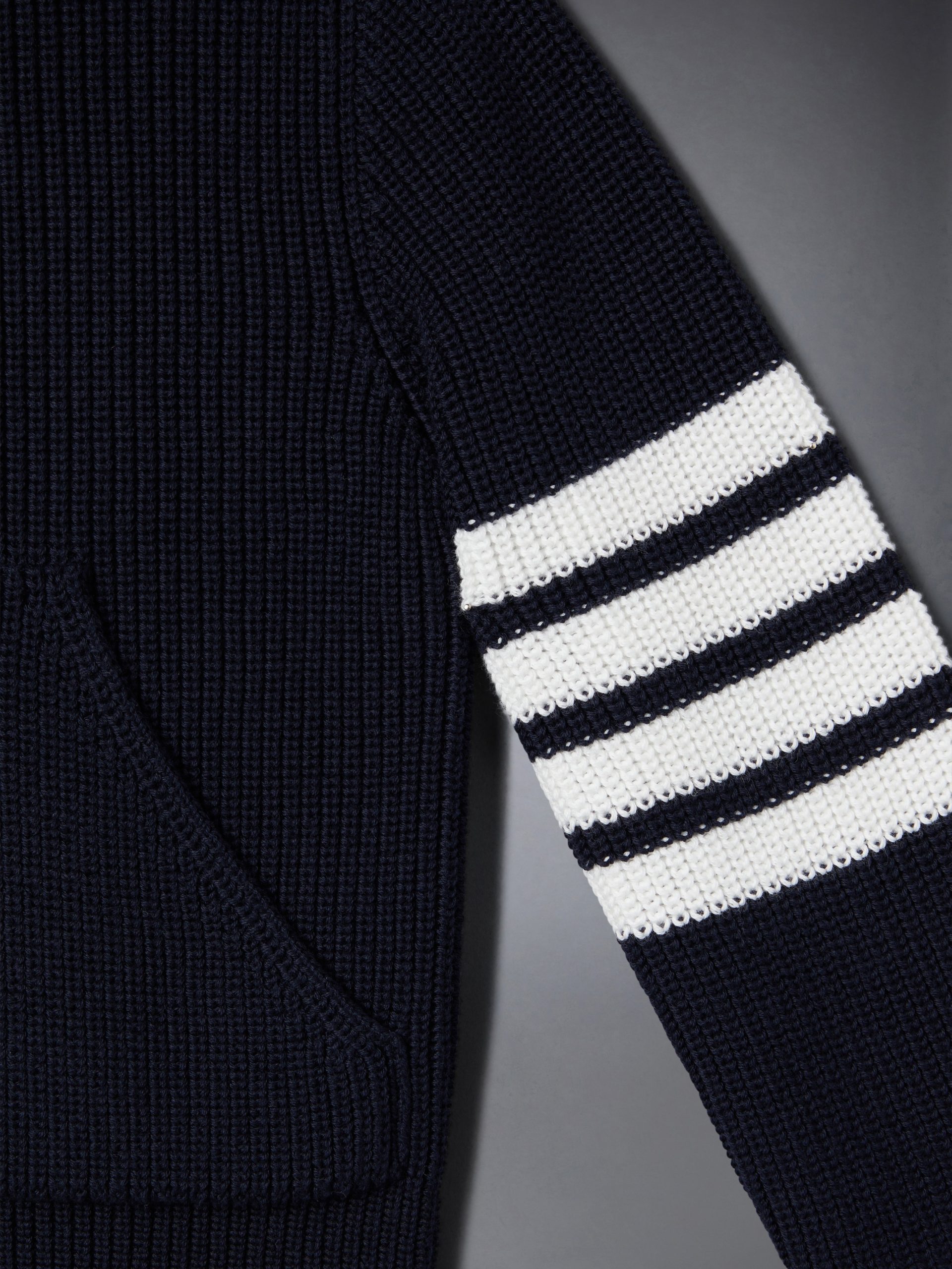 COTTON 4-BAR ZIP UP CARDIGAN - Image 4