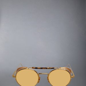 LIMITED EDITION ACETATE AND TITANIUM ROUND SUNGLASSES