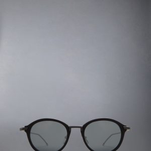 ACETATE AND TITANIUM ROUND SUNGLASSES