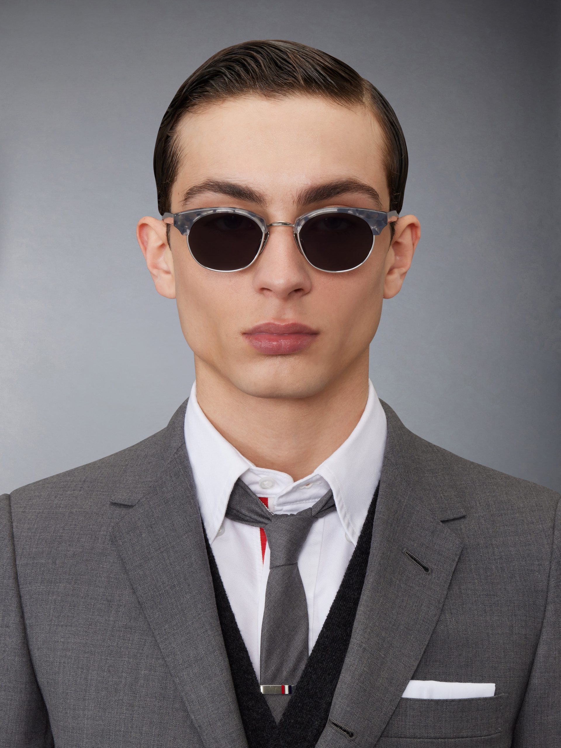 ACETATE AND TITANIUM OVAL SUNGLASSES - Image 2