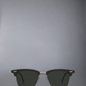ACETATE AND TITANIUM RECTANGULAR SUNGLASSES