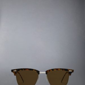 ACETATE AND TITANIUM RECTANGULAR SUNGLASSES