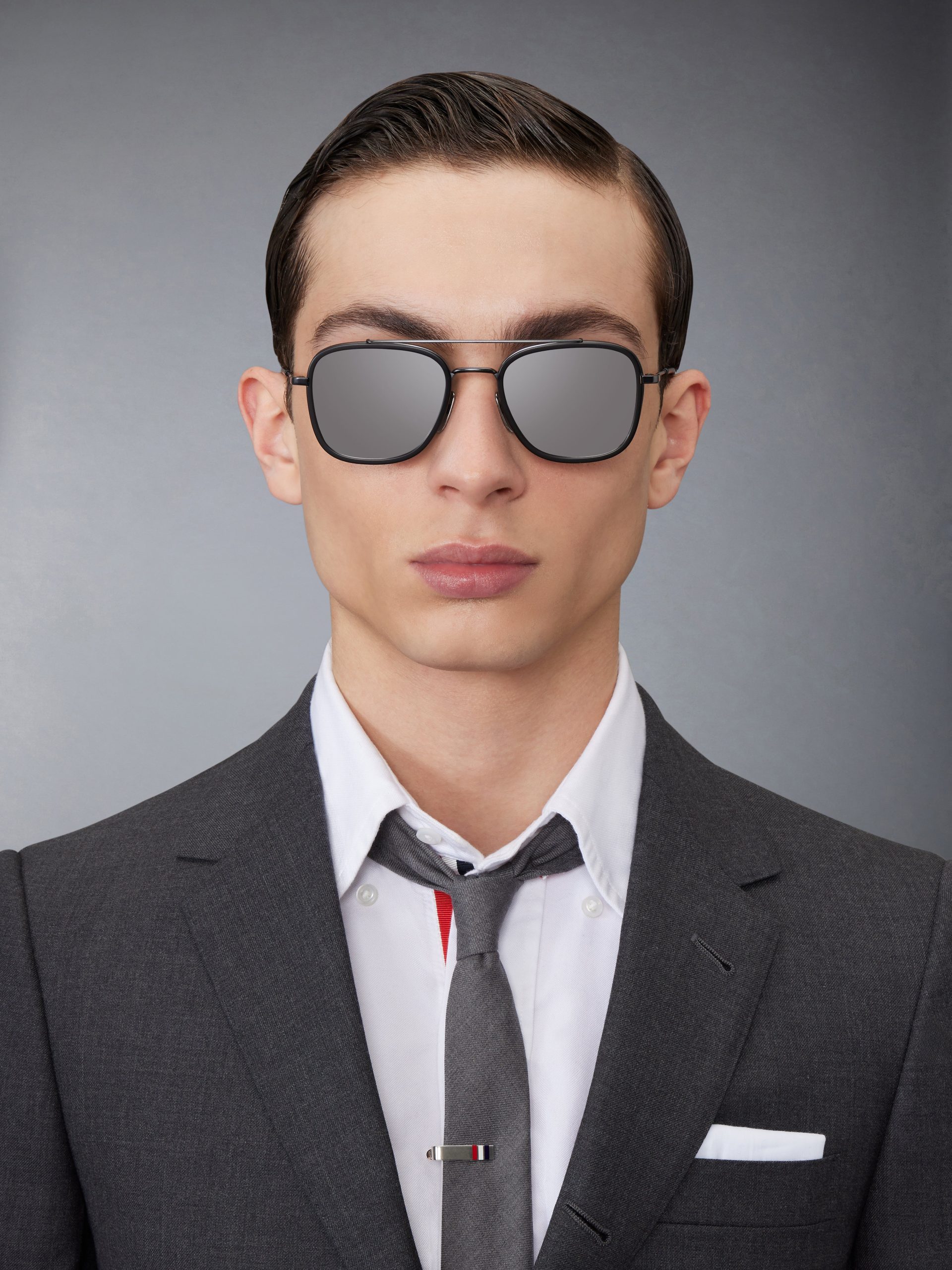 ACETATE AND TITANIUM RECTANGULAR AVIATOR SUNGLASSES - Image 3