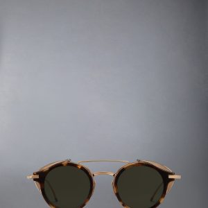 ACETATE AND TITANIUM ROUND SUNGLASSES