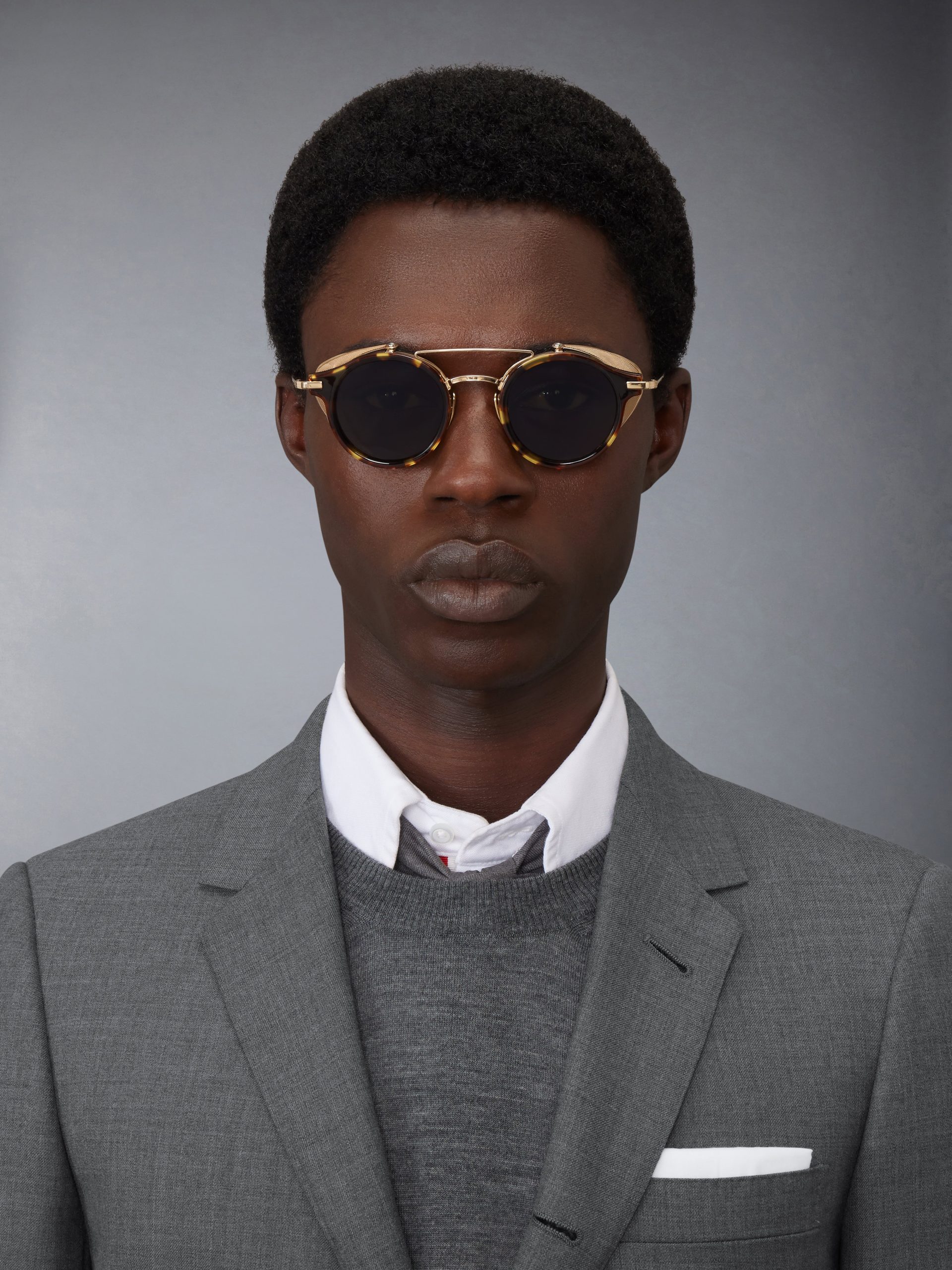 ACETATE AND TITANIUM ROUND SUNGLASSES - Image 3