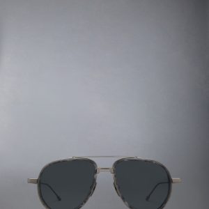 ACETATE AND TITANIUM AVIATOR SUNGLASSES