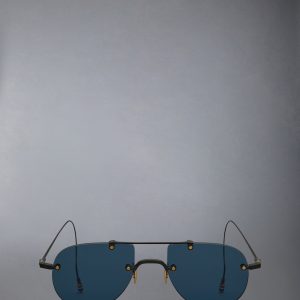 TITANIUM RIMLESS AVIATOR SUNGLASSES
