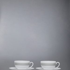 LIMOGES PORCELAIN 4-BAR HAVILAND TEA CUP SET